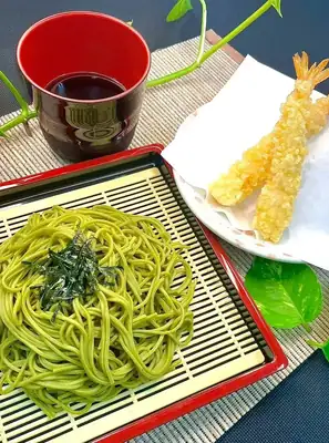 茶そば・えび天ぷら